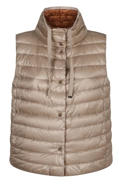Herno Full Zip Down Vest In Multi