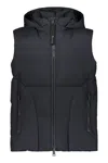 Herno Hooded Full-zip Down Vest In Black