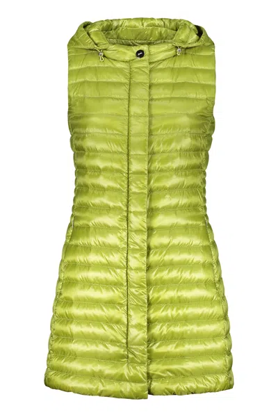 Herno Full Zip Down Vest In Green