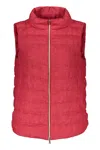 Herno Full Zip Down Vest In Red