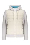 Herno Zip-up Hooded Drawstring Down Jacket In Gray