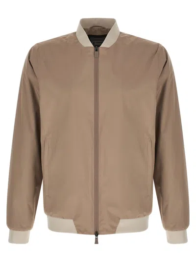 Herno Water-repellent Functional Bomber Jacket In Neutral