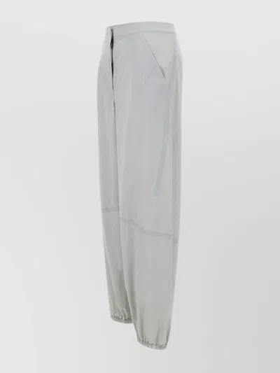 Herno Functional Nylon Trousers Elastic Waistband In Grey