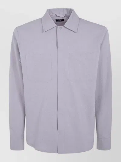 Herno Functional Shirt Jacket Front Pockets Style In Purple