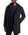 Herno Functional Wardrobe Waterproof Down Overcoat With Hidden Hood In Black