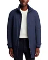 Herno Functional Wardrobe Waterproof Down Overcoat With Hidden Hood In Blue
