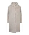 Herno Funnel-neck Coat In Gray