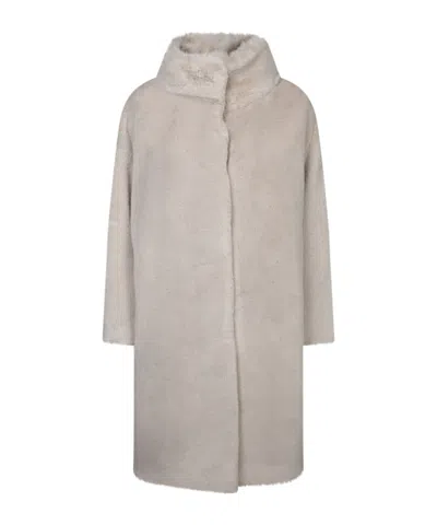 Herno Funnel-neck Coat In Gray
