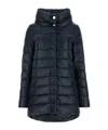 Herno Dark Blue Nylon Amelia Down Jacket In Black