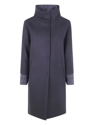 HERNO FUNNEL-NECK LONG JACKET