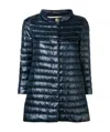 Herno Dark Blue Nylon Amelia Down Jacket In Black