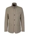 Herno High-neck Buttoned Padded Jacket In Gray