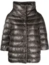 Herno Funnel-neck Padded Jacket In Grey