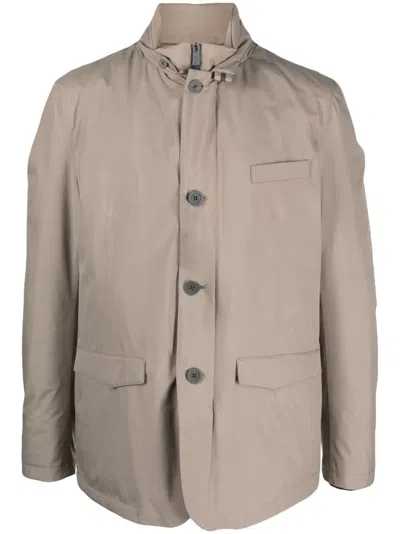 Herno Funnel-neck Padded Jacket In Nude