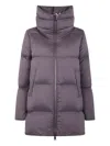 Herno A-shape Quilted Jacket High Collar In Purple