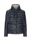 Herno Funnel Neck Reversible Puffer Jacket In Blue