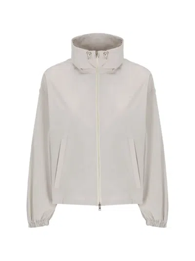 Herno Funnel-neck Jacket In White