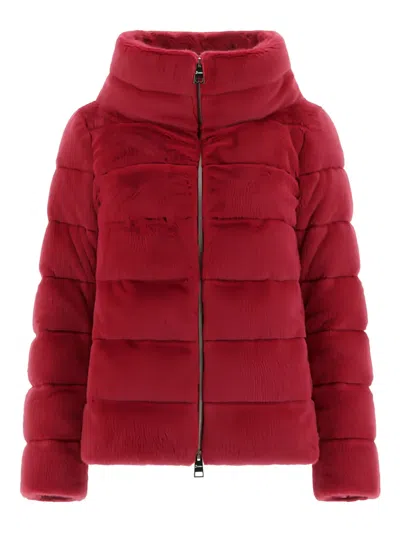 Herno Funnel-neck Jacket In Red