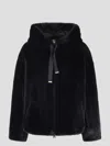 Herno Bomber Soft Faux Fur In Black