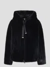 Herno Bomber Soft Faux Fur In Black