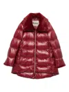 Herno Fur Collar Jacket In Red