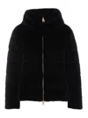 Herno Fur Effect Cape Jacket In Negro