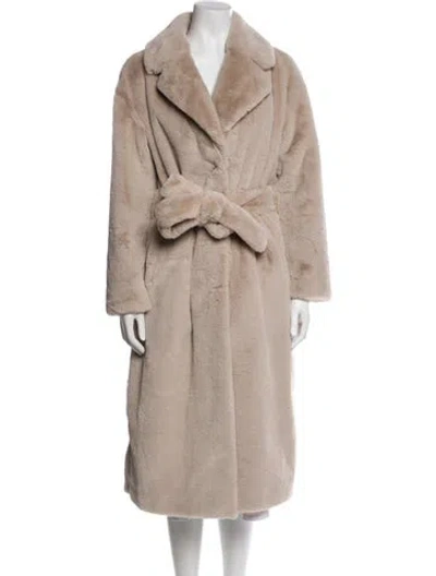 Pre-owned Herno Fur Faux Fur Coat W/ Tags In Neutral