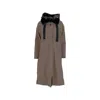 Herno Fur Lining Midi Parka Coat In Brown