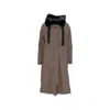 Herno Fur Lining Midi Parka Coat Women In Brown