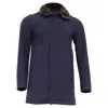 Herno Fur-trimmed Collar Coat In Navy Blue Wool In Blue