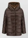 Herno Fusciacca Hooded Mid Length Down Jacket In Brown