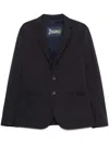 Herno Tailored Single-breasted Jacket With Notched Lapels In Blue
