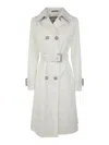 Herno Sand Cotton Gabardine Trench Coat In Gray