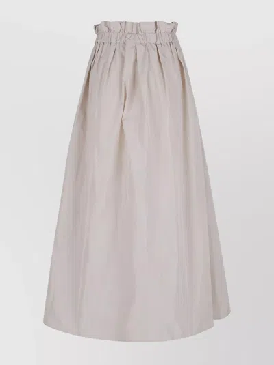 Herno Voluminous Taffeta Skirt With Water-repellent Treatment And Metal Detail In Chantilly