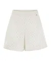 Herno Women Perforated Shorts With Geometric Shapes In White