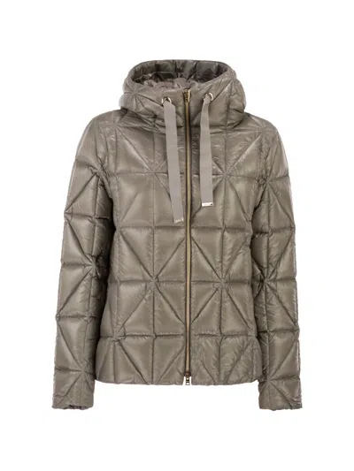 Herno Shiny Down Jacket With Geometric Star Quilting In Multi