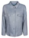 Herno Overshirt Denim Herringbone Pattern In Azzurro