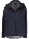 Herno Zip-up Hooded Jacket In Blue