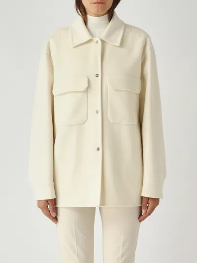 Herno Giacca Camicia Lana Double Jacket In White
