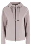 Herno Technical Stretch Jacket With Adjustable Hood In Tortora
