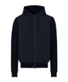 Herno Hooded Drawstring Jackets With Ribbed Finish In Black