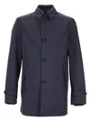Herno Waterproof Classic Collar Multi Pockets Jacket In Black