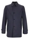 Herno Waterproof Classic Collar Multi Pockets Jacket In Blue