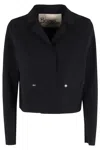 Herno Press-stud Cropped Jacket In Nero