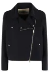 Herno Jacket With Notched Lapels And Metal Hardware In Nero