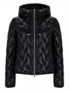 Herno Black High Neck Drawstring Double-slider Zip Polyamide Down Jacket In Black