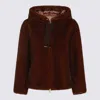 Herno Dark Brown Cotton Casual Jacket In Red