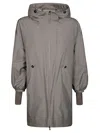 Herno Goretex Jacket Cuffs Waist Length Hood In Gray