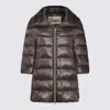 Herno Dark Grey Cleofe Down Jacket In Brown
