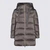 Herno Hooded Padded Coat In Grey